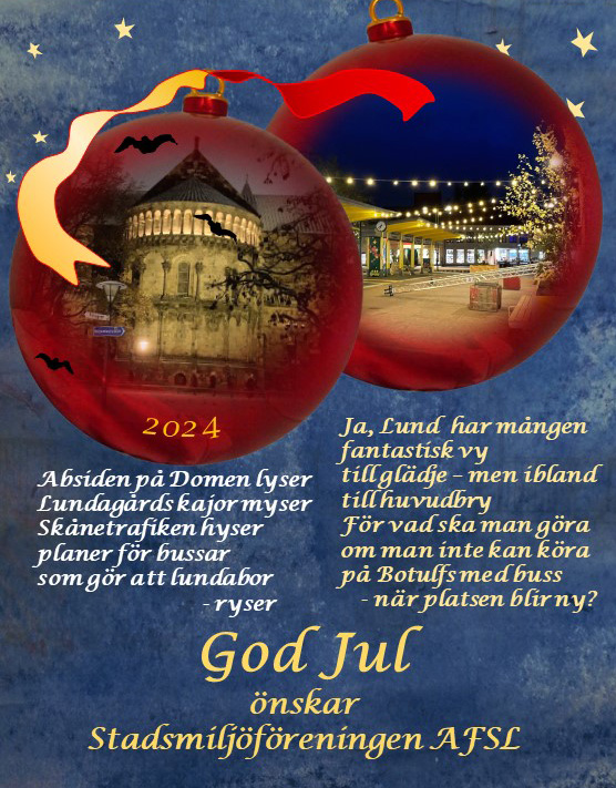 God Jul önskar stadsmiljöföreningen AFSL 2024